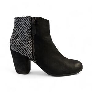 BP Genuine Leather and Tweed Ankle Boots Size 8